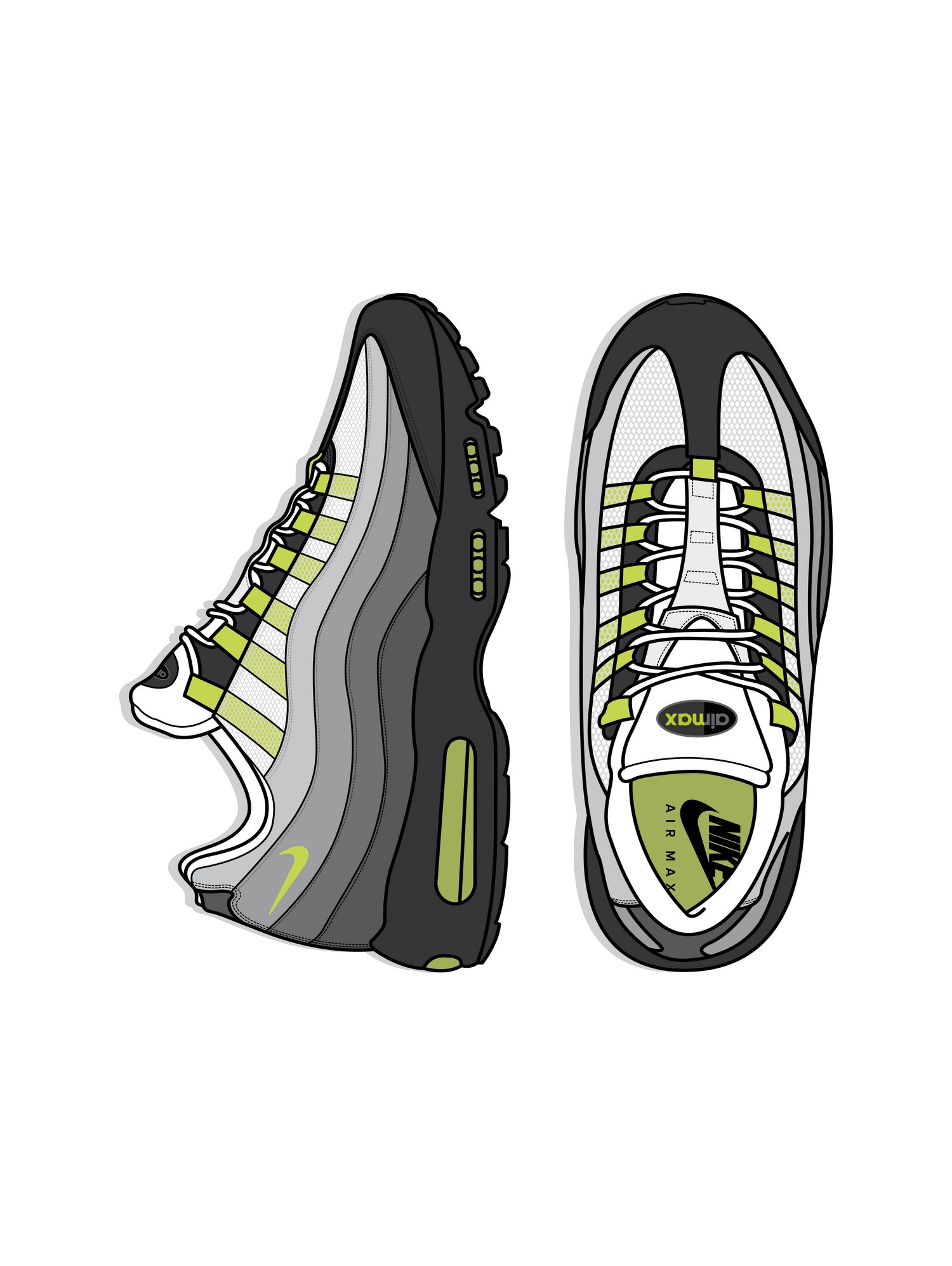 Nike AM95 by Herinson Alvarez on GIANT ART - white digital drawing