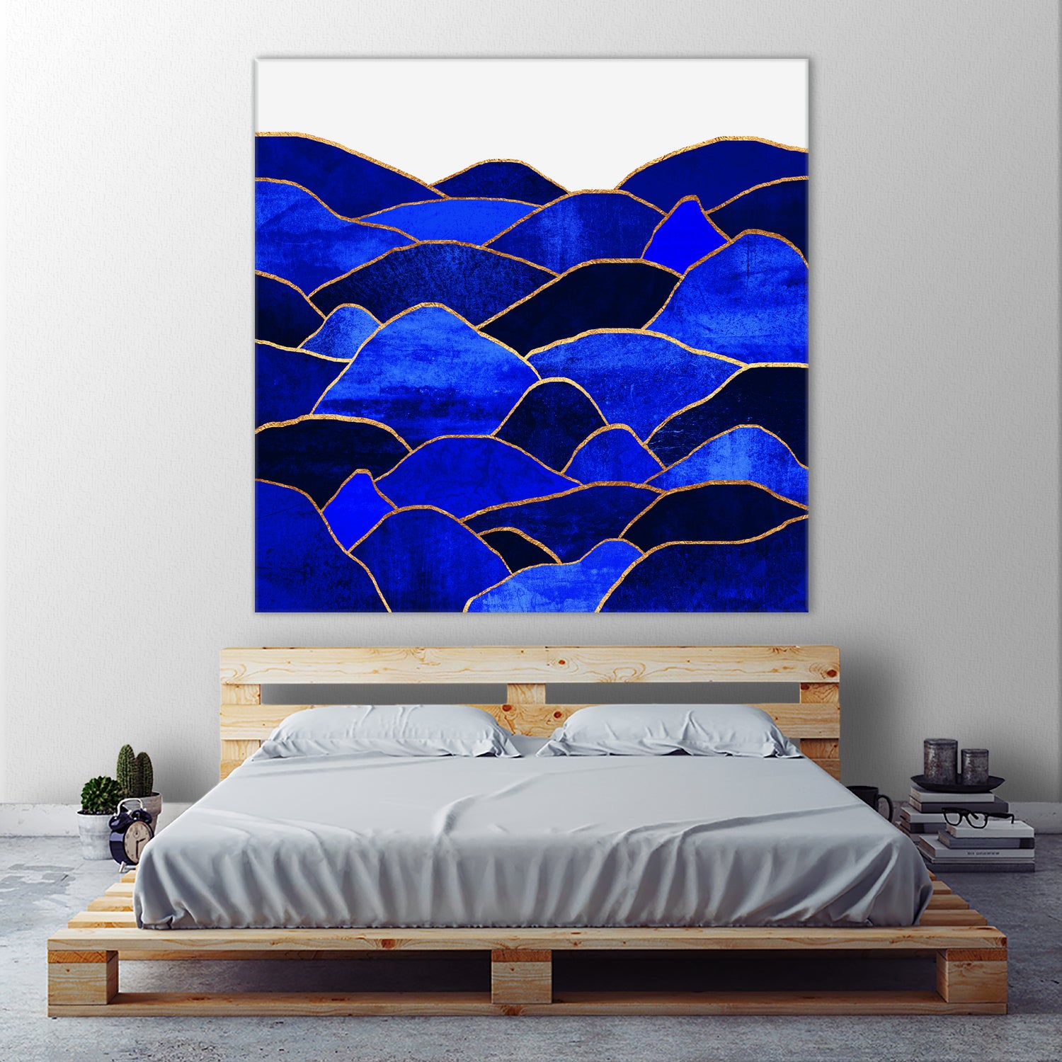 Blue Hills by Elisabeth Fredriksson on GIANT ART - blue mixed media