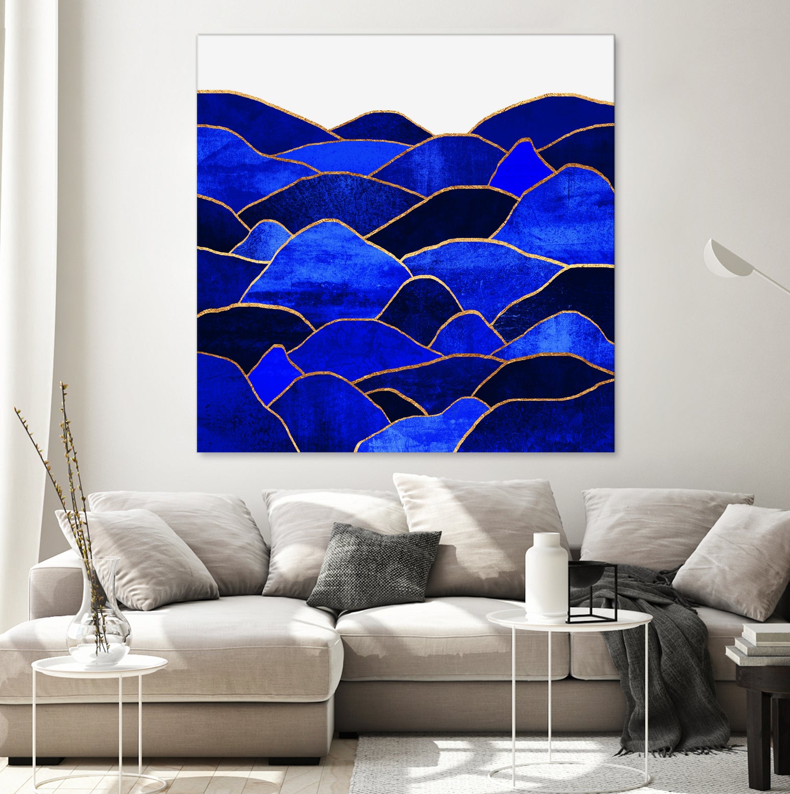 Blue Hills by Elisabeth Fredriksson on GIANT ART - blue mixed media