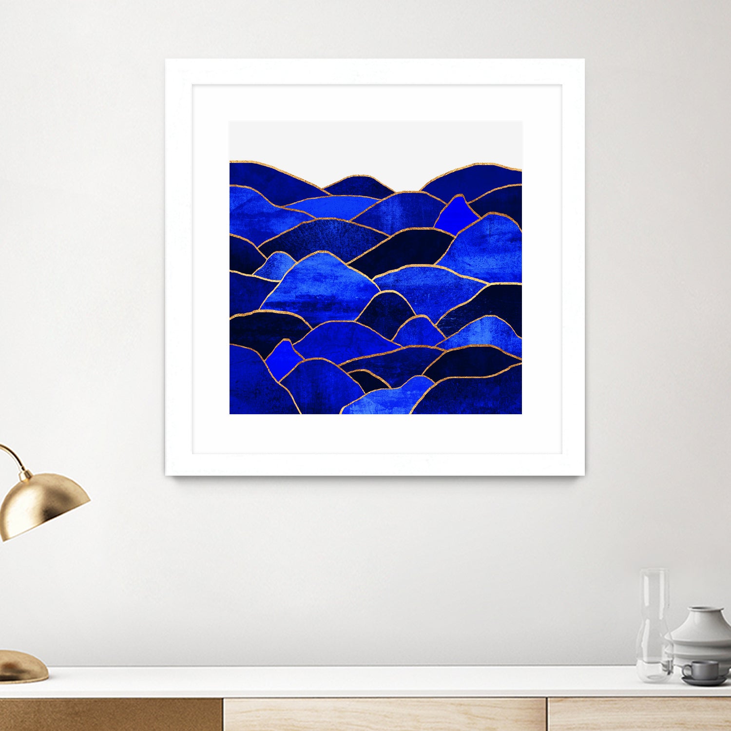 Blue Hills by Elisabeth Fredriksson on GIANT ART - blue mixed media