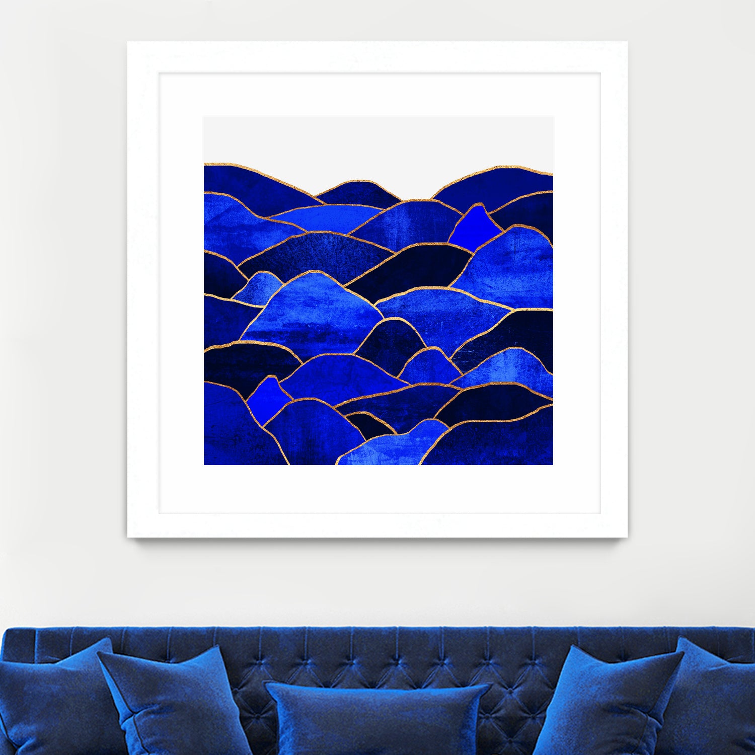 Blue Hills by Elisabeth Fredriksson on GIANT ART - blue mixed media