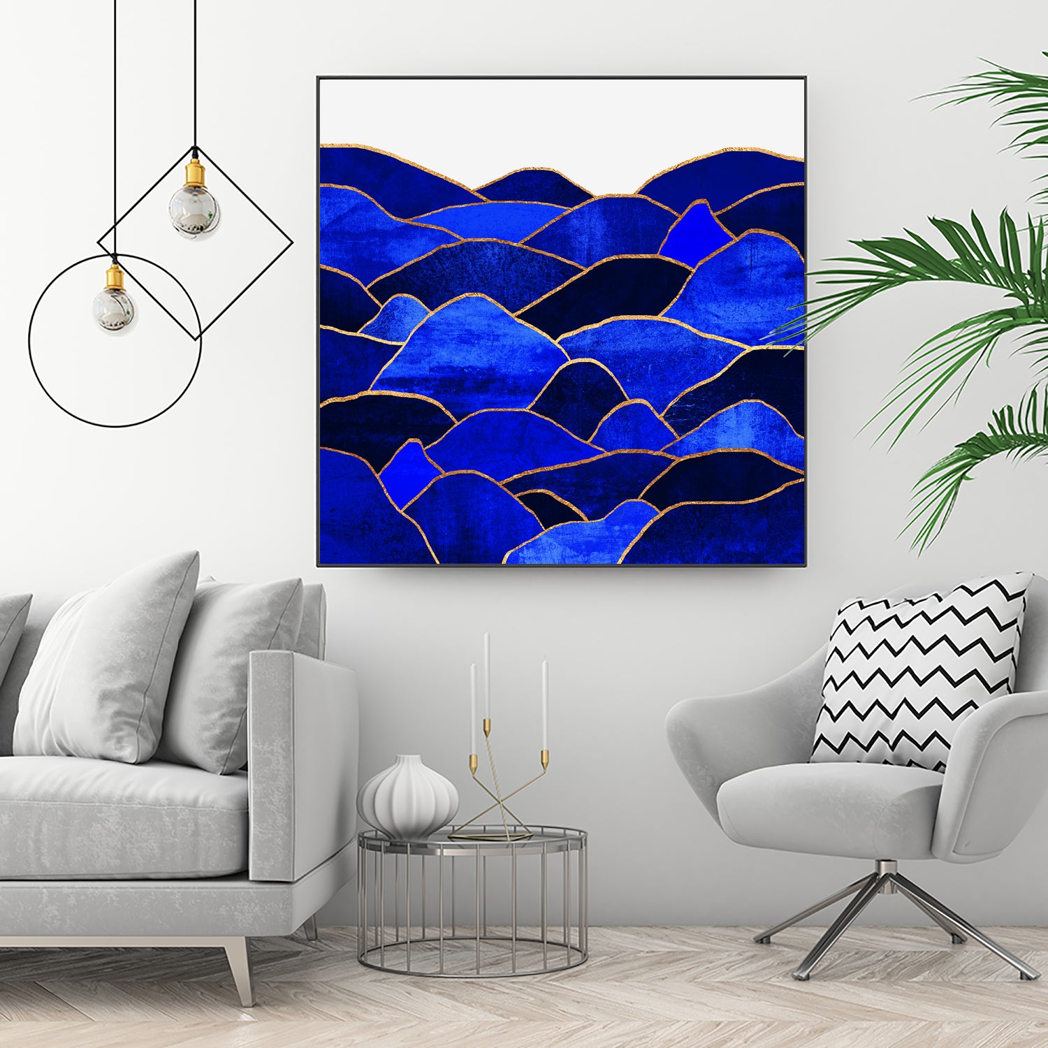 Blue Hills by Elisabeth Fredriksson on GIANT ART - blue mixed media