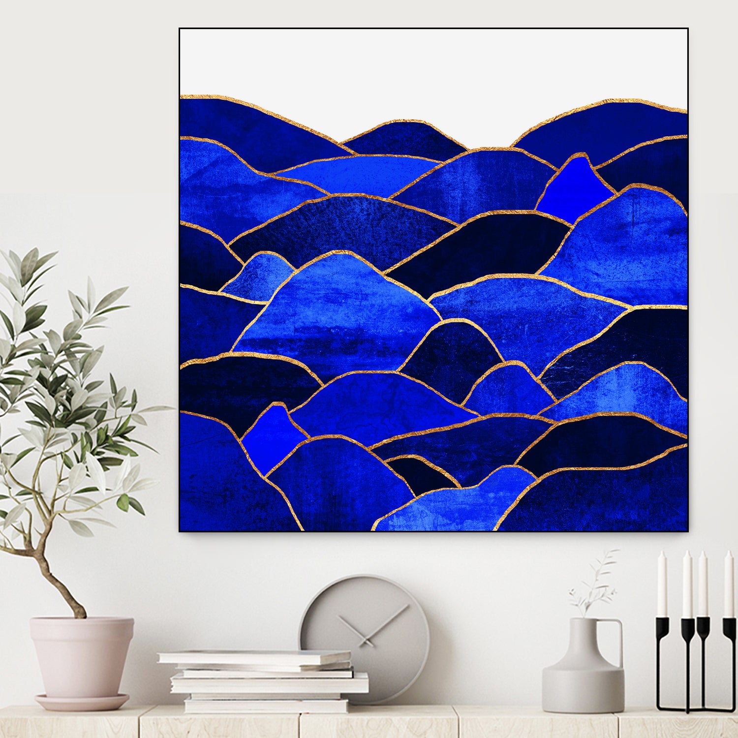 Blue Hills by Elisabeth Fredriksson on GIANT ART - blue mixed media