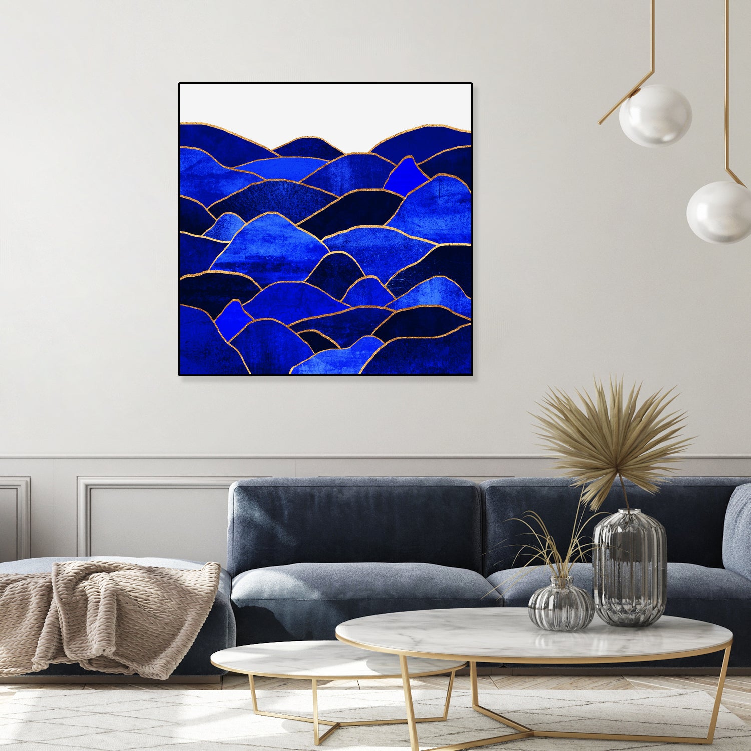 Blue Hills by Elisabeth Fredriksson on GIANT ART - blue mixed media