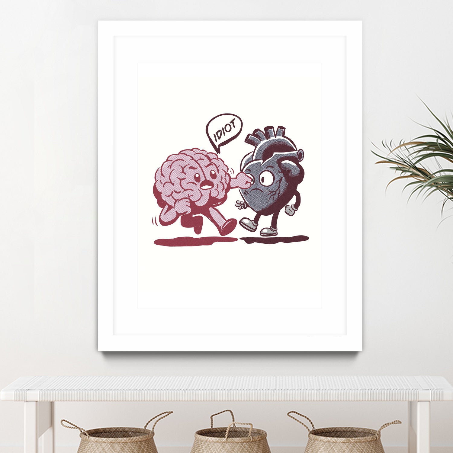 brain fighting with heart by edson ramos on GIANT ART - red digital drawing