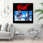 16-bit Fighters by Claudia Labarca on GIANT ART - blue digital painting