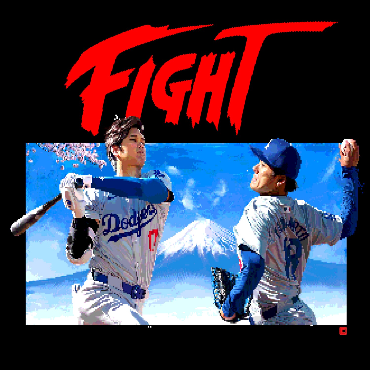 16-bit Fighters by Claudia Labarca on GIANT ART - blue digital painting