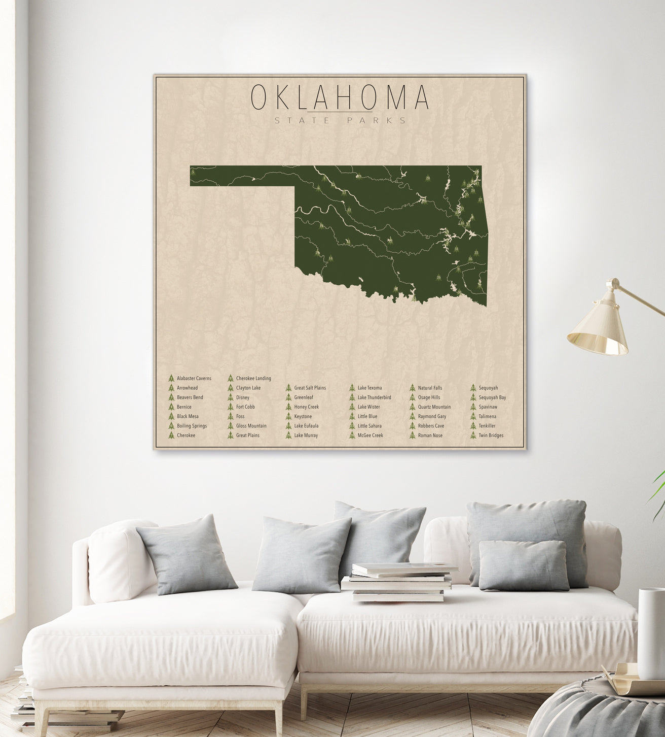 Oklahoma Parks by Finlay McNevin on GIANT ART - green typography