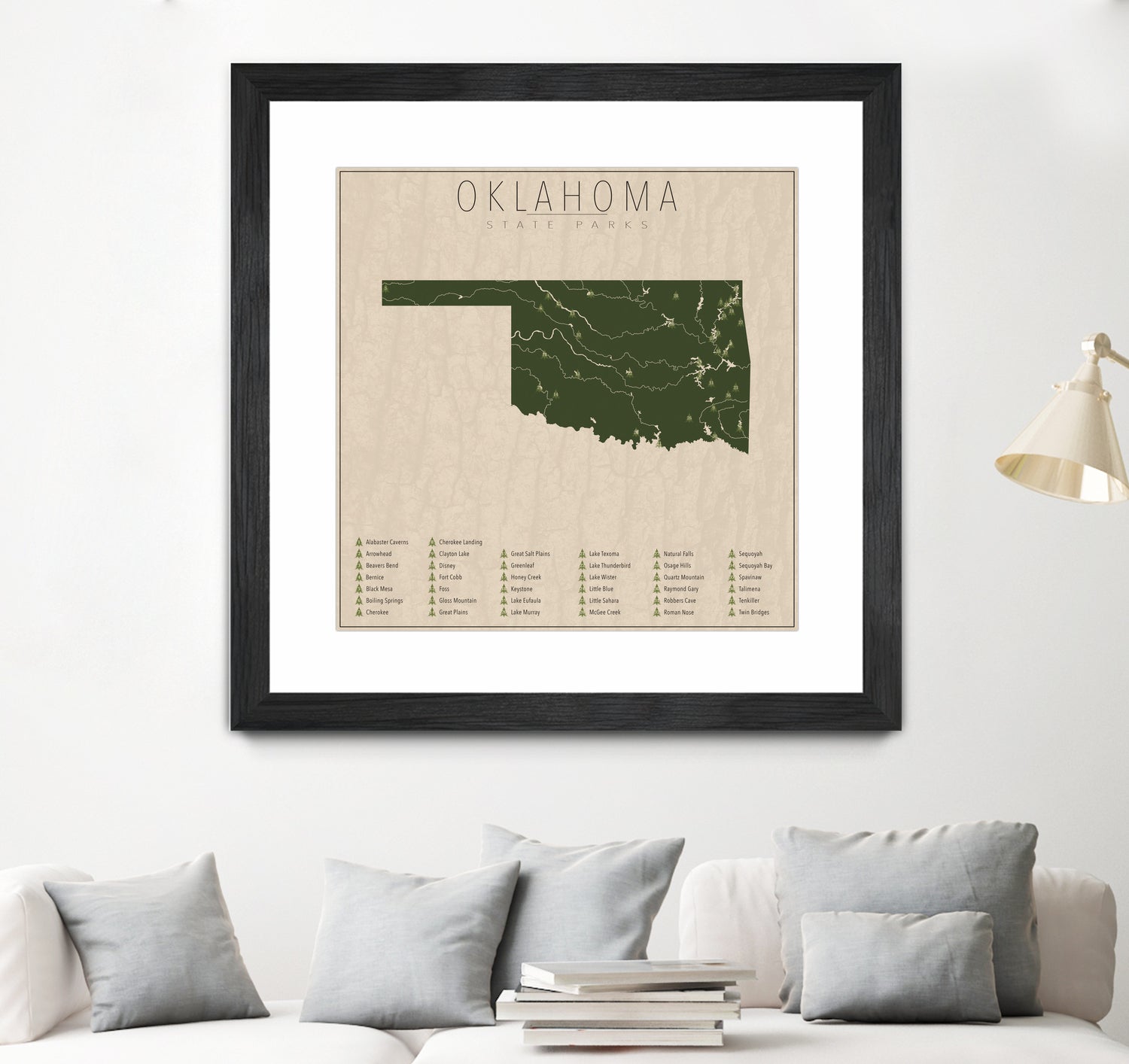 Oklahoma Parks by Finlay McNevin on GIANT ART - green typography