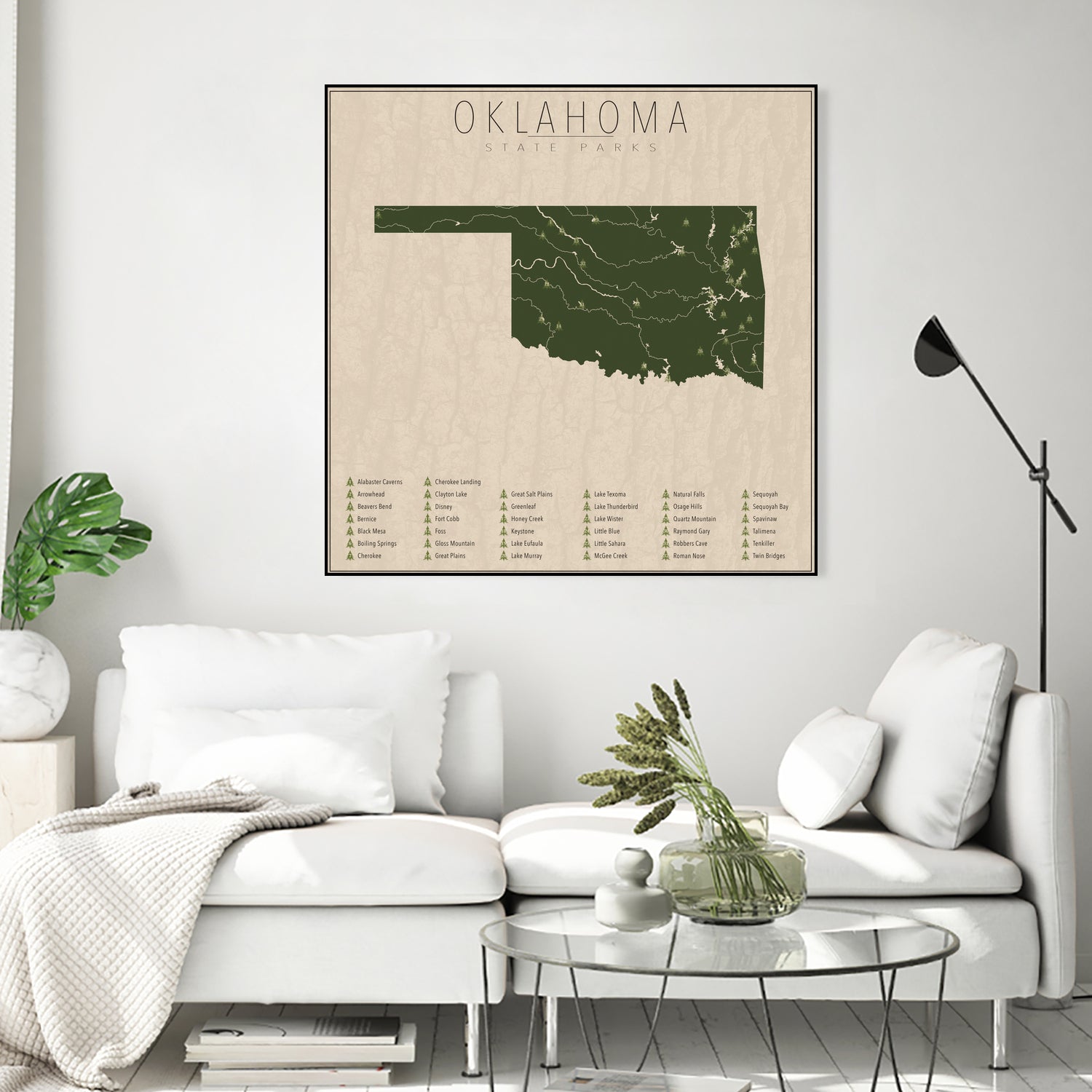 Oklahoma Parks by Finlay McNevin on GIANT ART - green typography