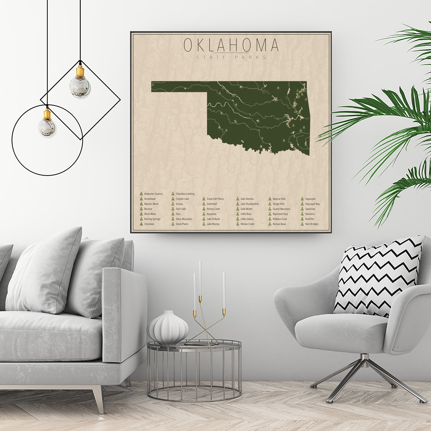 Oklahoma Parks by Finlay McNevin on GIANT ART - green typography