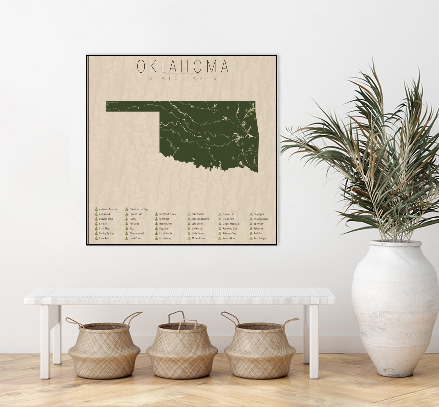 Oklahoma Parks by Finlay McNevin on GIANT ART - green typography