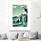 waterfall blossom dream by Sjoerd Piepenbrink on GIANT ART - blue vector illustration