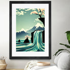 waterfall blossom dream by Sjoerd Piepenbrink on GIANT ART - blue vector illustration