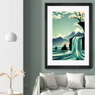 waterfall blossom dream by Sjoerd Piepenbrink on GIANT ART - blue vector illustration