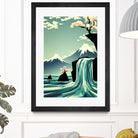 waterfall blossom dream by Sjoerd Piepenbrink on GIANT ART - blue vector illustration