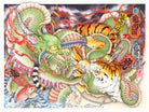 Tigers vs Dragons by Kota Nakatsubo on GIANT ART - green photo illustration