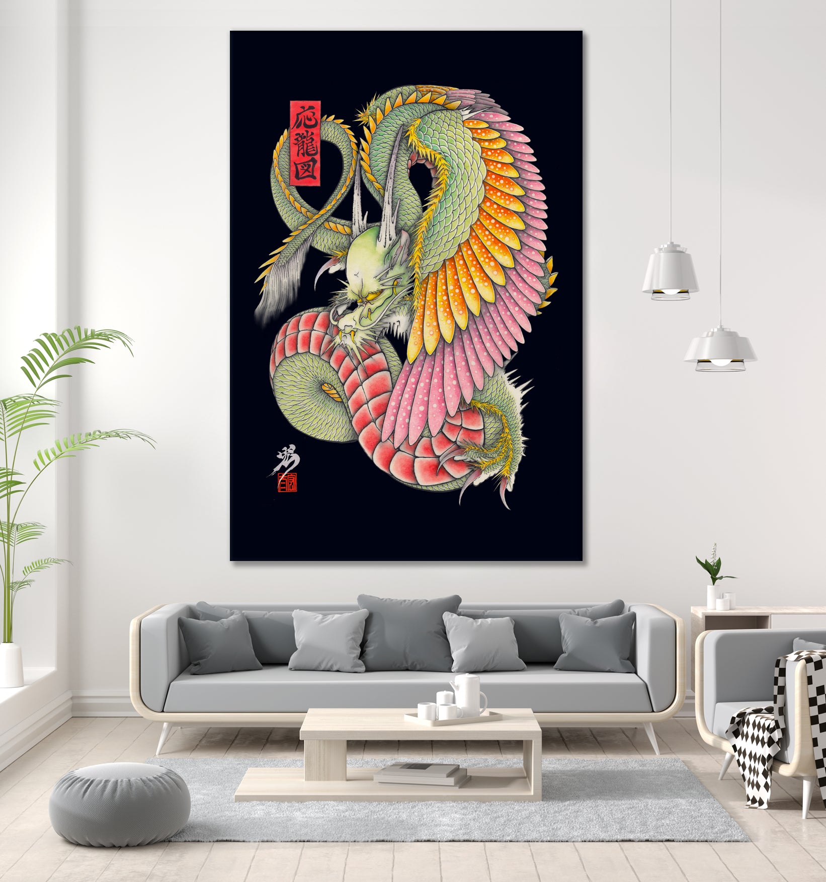 WING DRAGON by Kota Nakatsubo on GIANT ART - green photo illustration