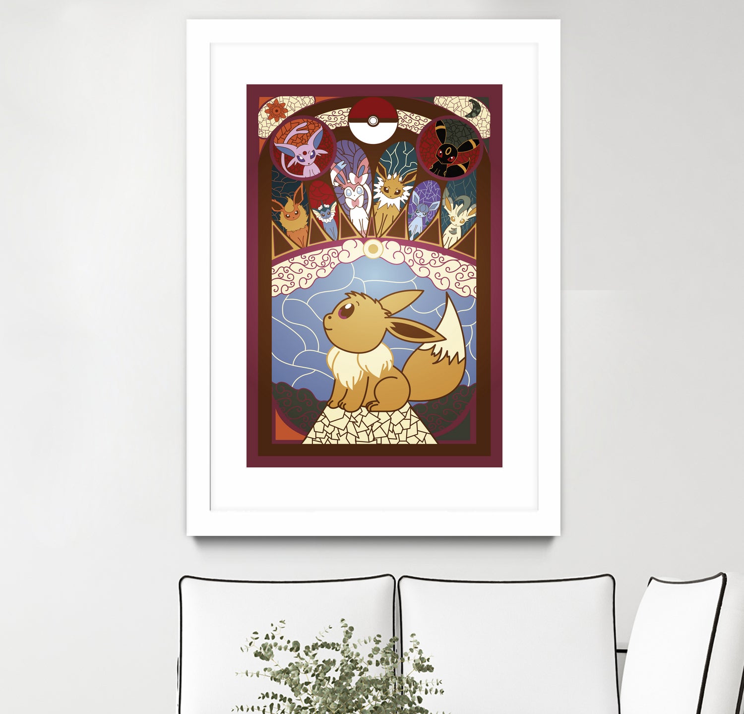 Stained Glass Eevee by Erin Fitzgerald on GIANT ART - fuchsia digital drawing