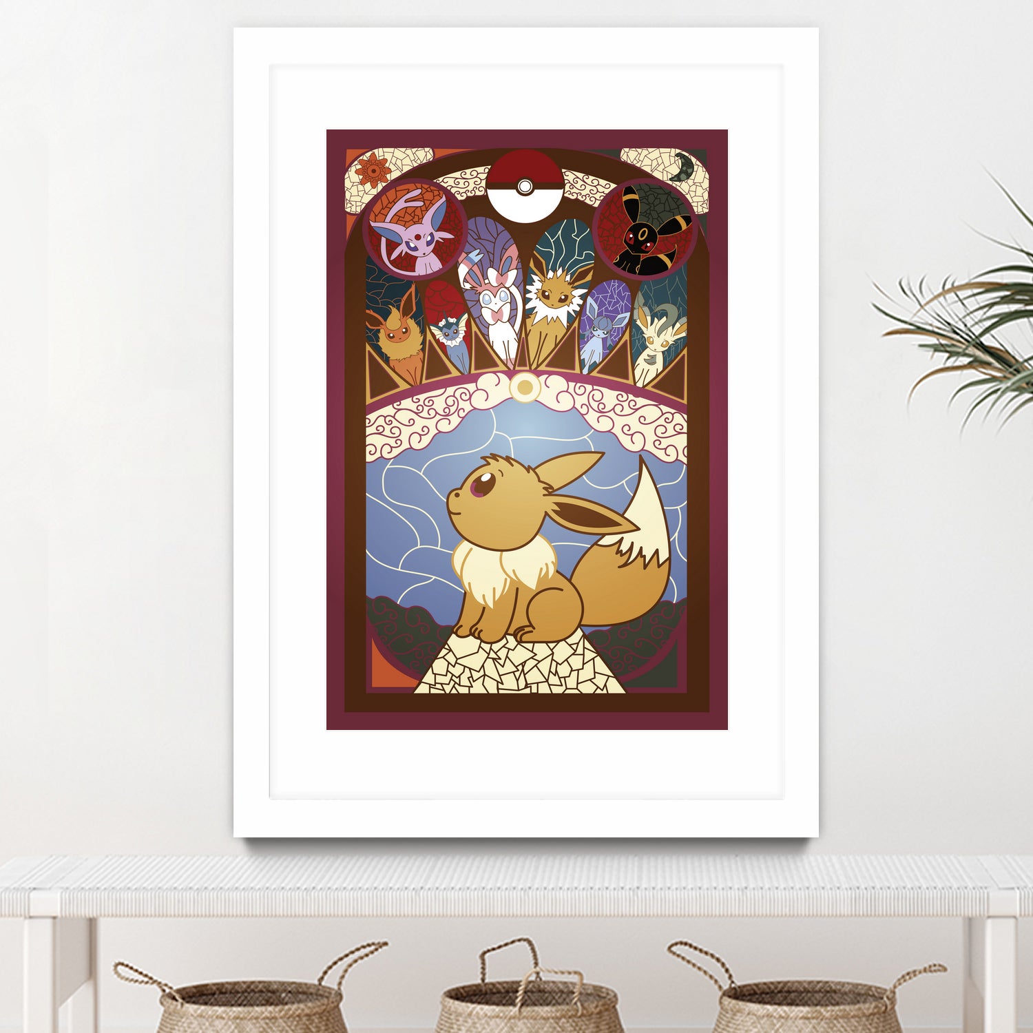 Stained Glass Eevee by Erin Fitzgerald on GIANT ART - fuchsia digital drawing