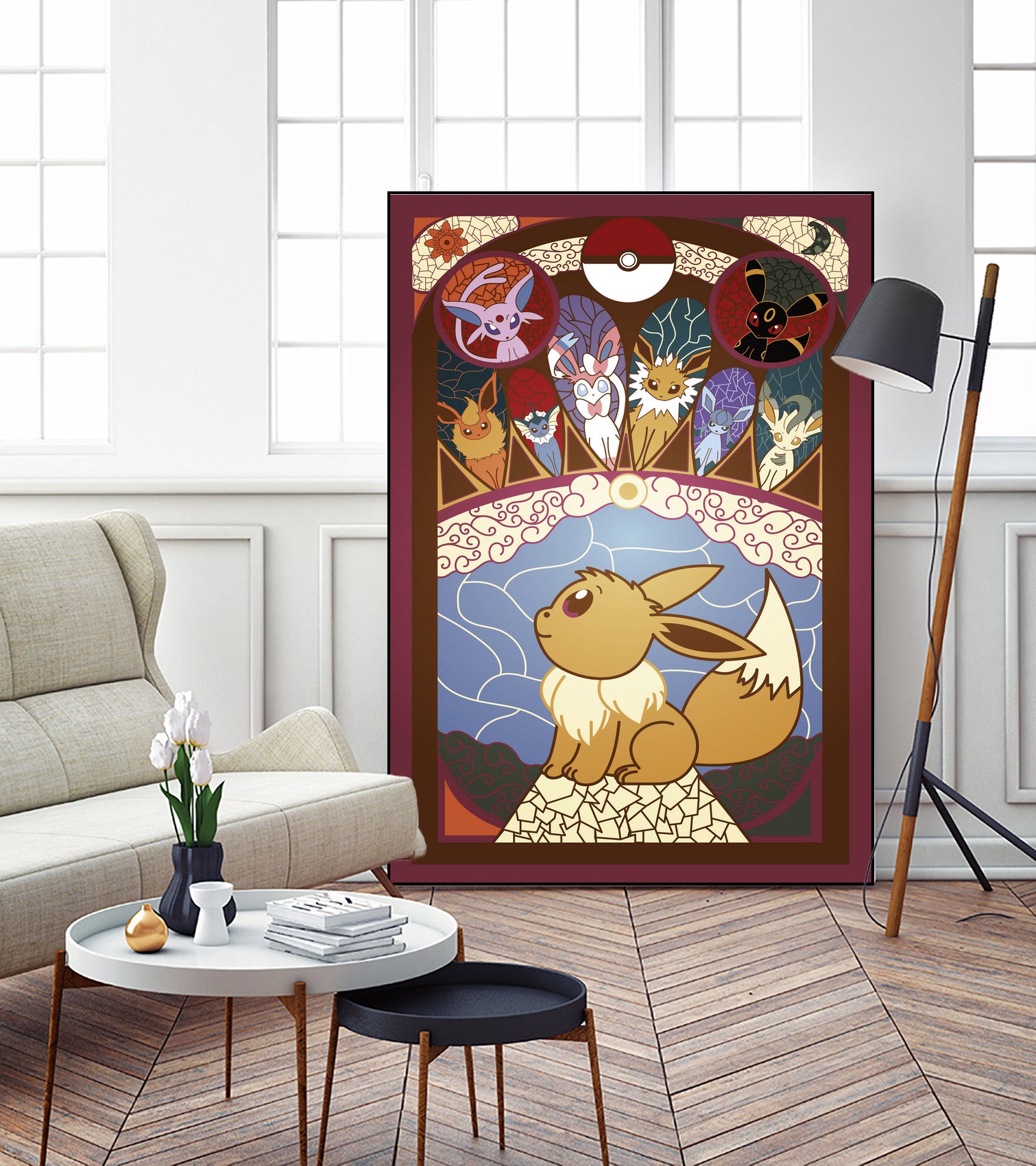 Stained Glass Eevee by Erin Fitzgerald on GIANT ART - fuchsia digital drawing