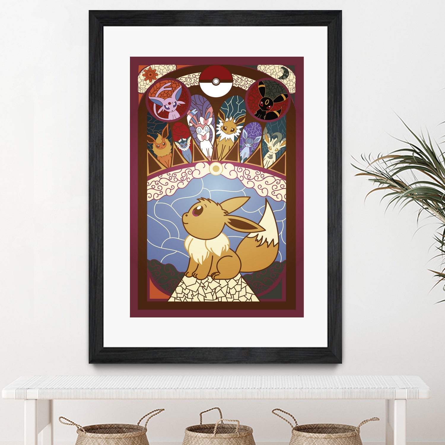 Stained Glass Eevee by Erin Fitzgerald on GIANT ART - fuchsia digital drawing