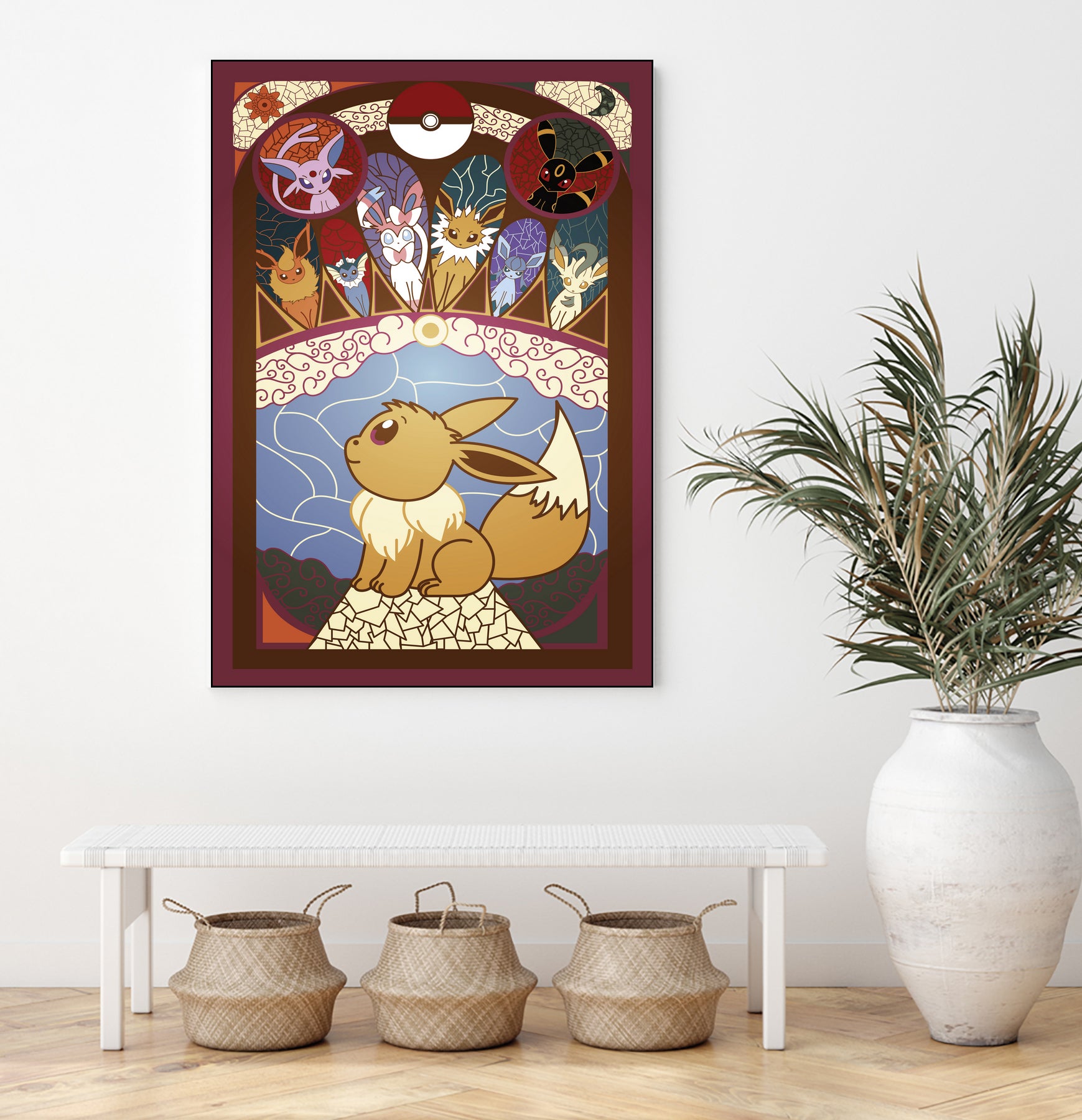 Stained Glass Eevee by Erin Fitzgerald on GIANT ART - fuchsia digital drawing