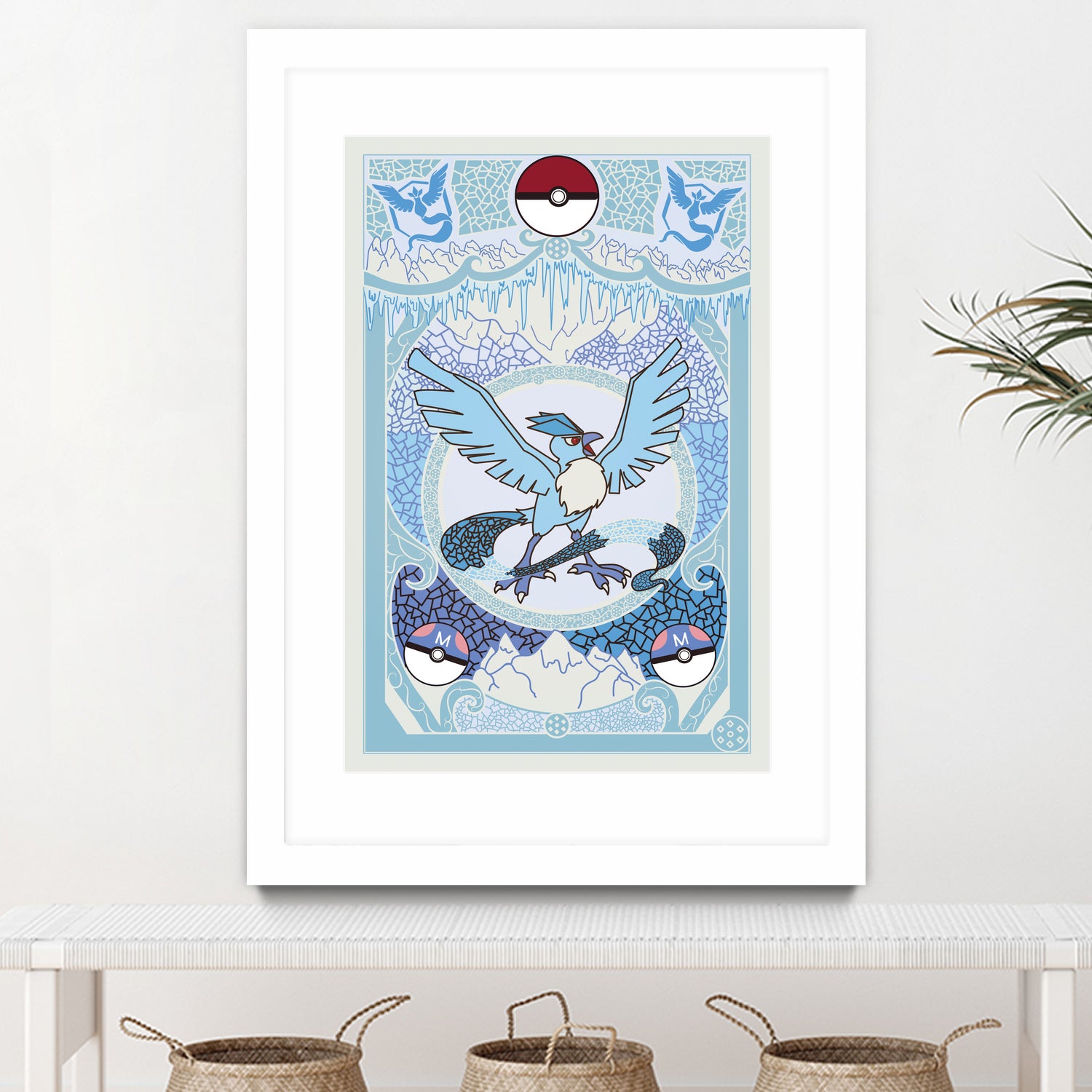 Stained Glass Articuno: Pokemon GO Edition by Erin Fitzgerald on GIANT ART - blue digital drawing