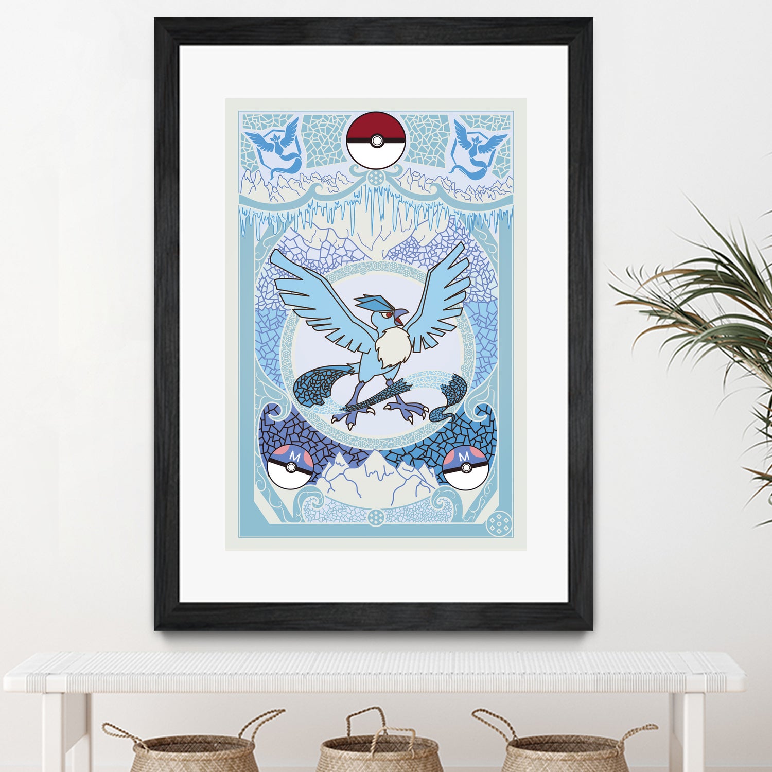 Stained Glass Articuno: Pokemon GO Edition by Erin Fitzgerald on GIANT ART - blue digital drawing