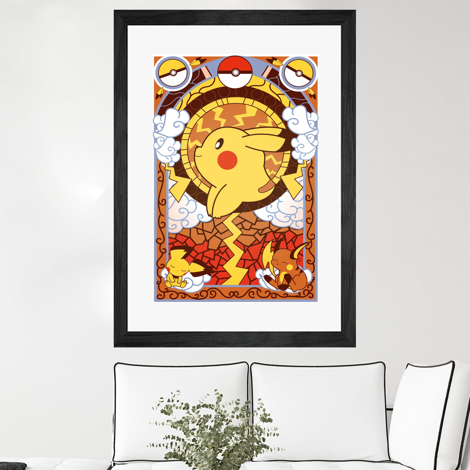 Stained Glass Pikachu by Erin Fitzgerald on GIANT ART - yellow digital drawing