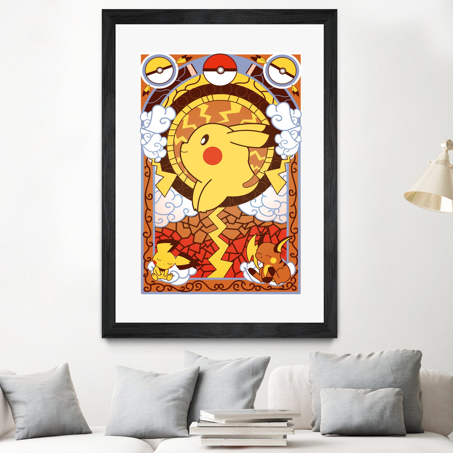 Stained Glass Pikachu by Erin Fitzgerald on GIANT ART - yellow digital drawing