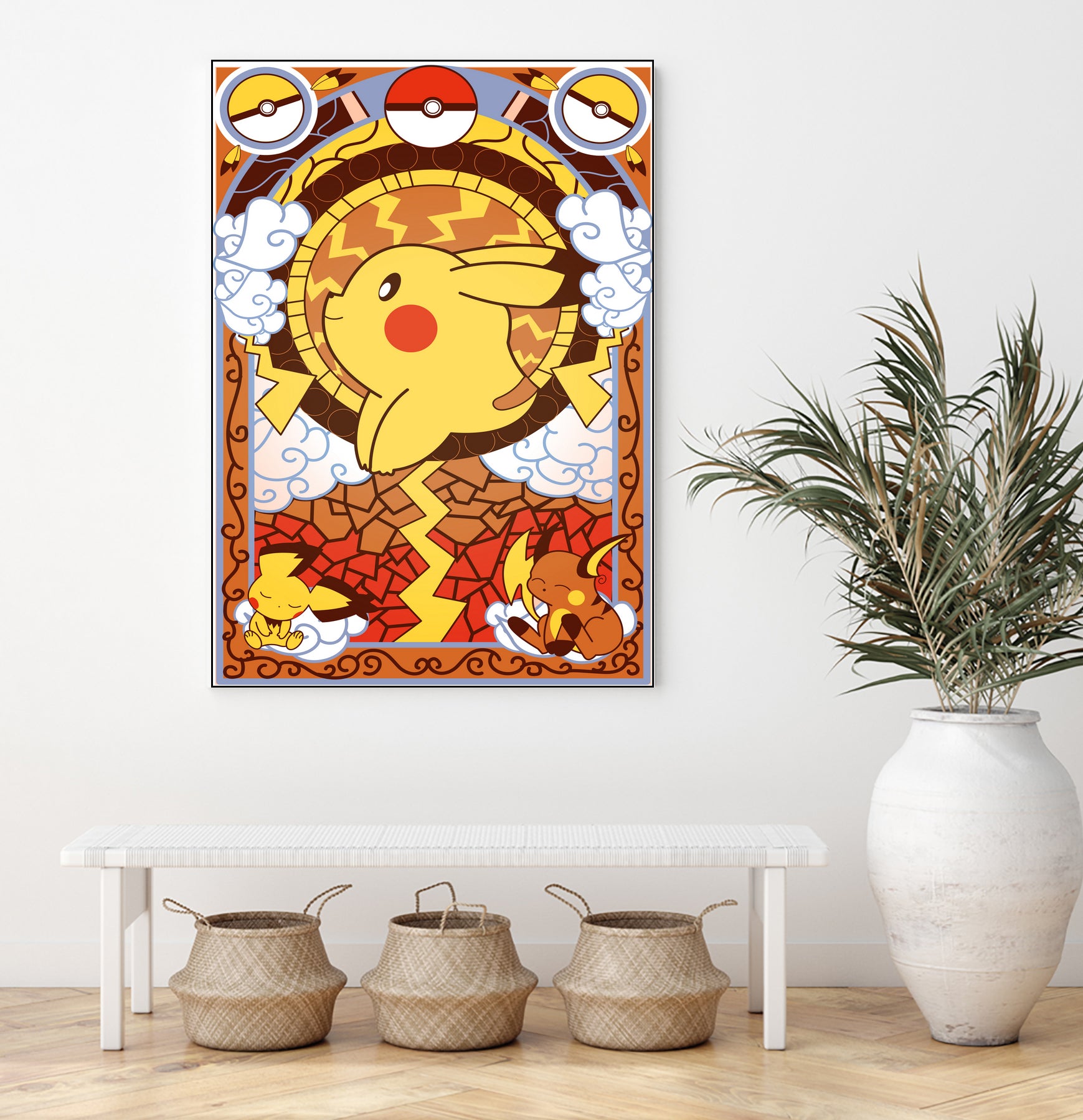 Stained Glass Pikachu by Erin Fitzgerald on GIANT ART - yellow digital drawing