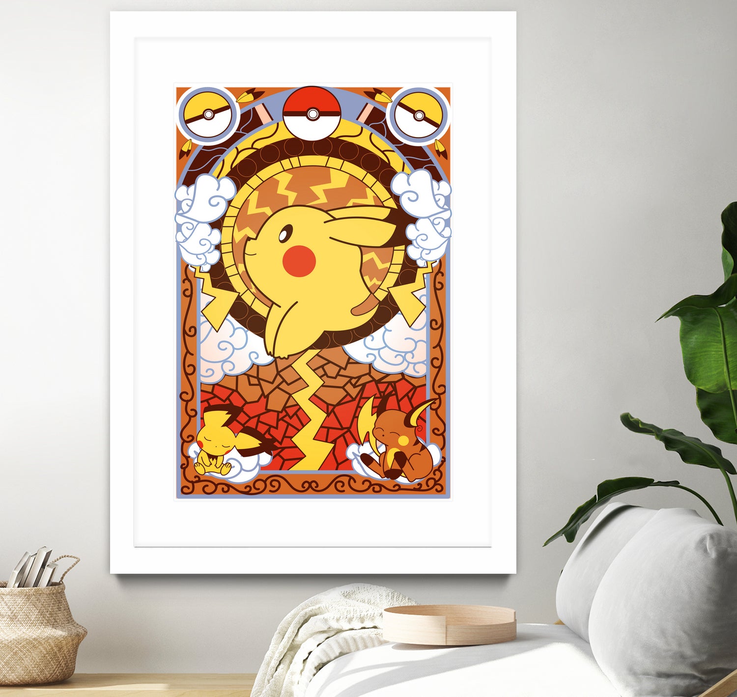 Stained Glass Pikachu by Erin Fitzgerald on GIANT ART - yellow digital drawing