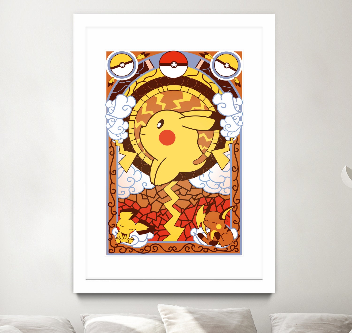 Stained Glass Pikachu by Erin Fitzgerald on GIANT ART - yellow digital drawing