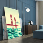 Misty day at The Golden Gate by Sjoerd Piepenbrink on GIANT ART - red vector illustration