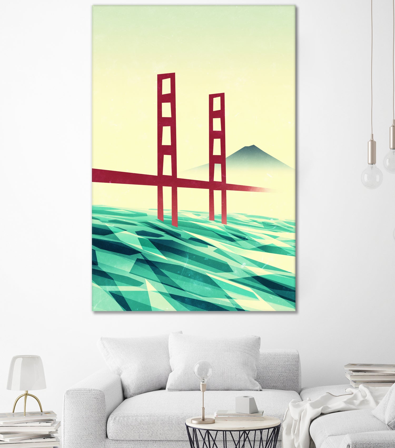 Misty day at The Golden Gate by Sjoerd Piepenbrink on GIANT ART - red vector illustration