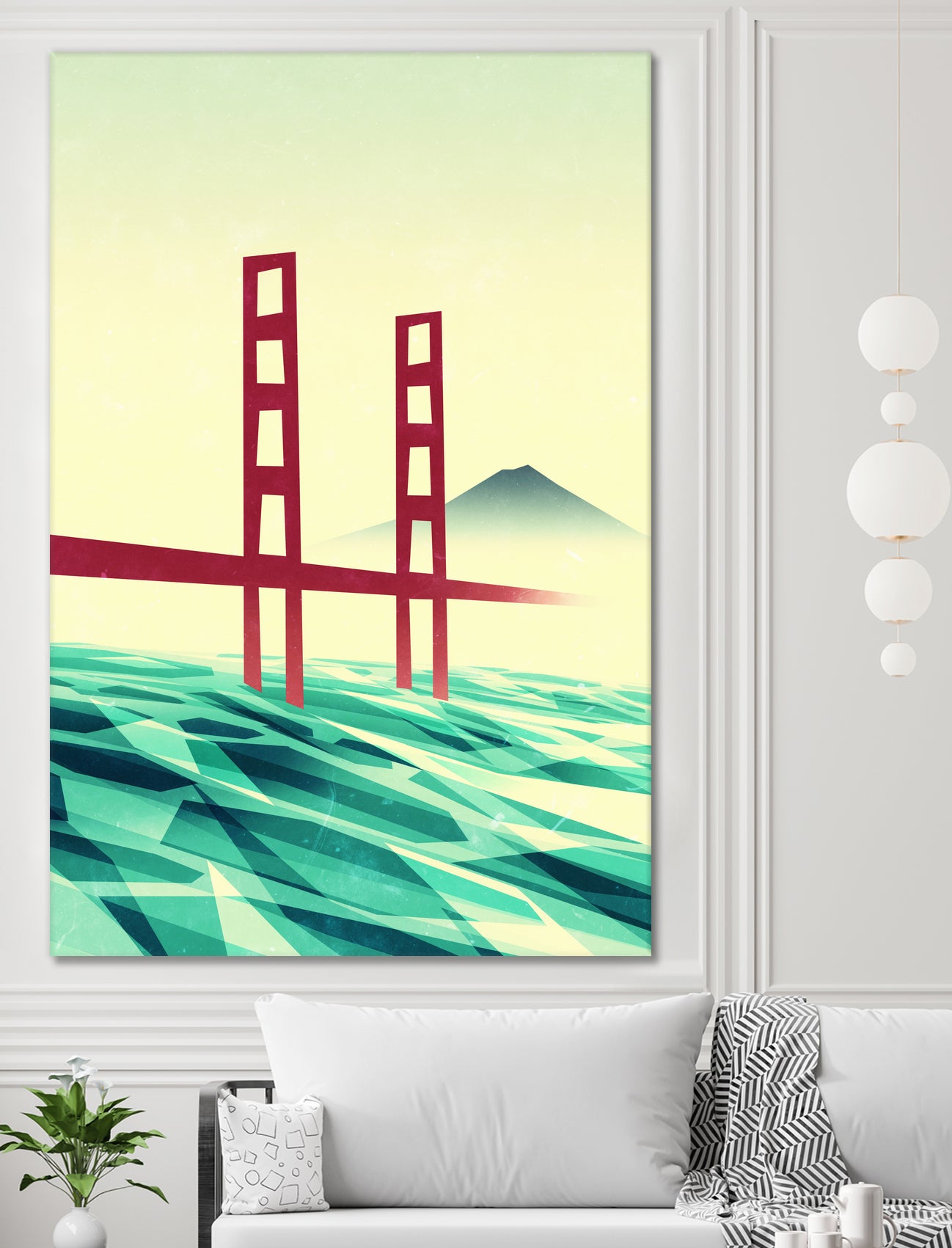 Misty day at The Golden Gate by Sjoerd Piepenbrink on GIANT ART - red vector illustration