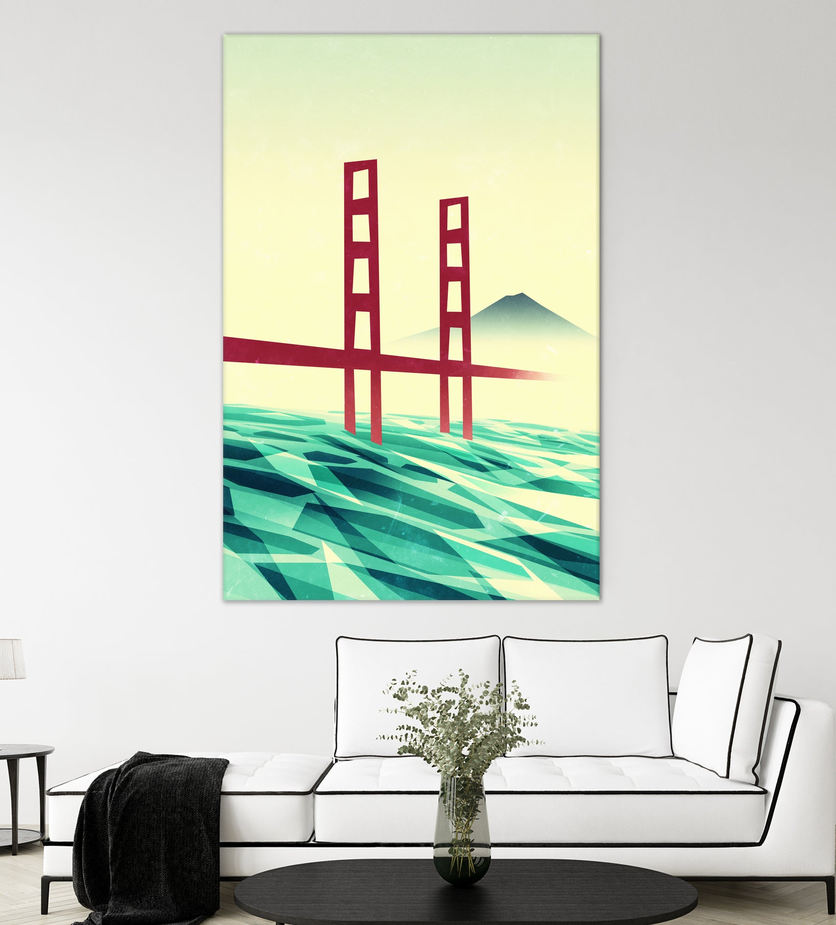 Misty day at The Golden Gate by Sjoerd Piepenbrink on GIANT ART - red vector illustration