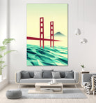 Misty day at The Golden Gate by Sjoerd Piepenbrink on GIANT ART - red vector illustration