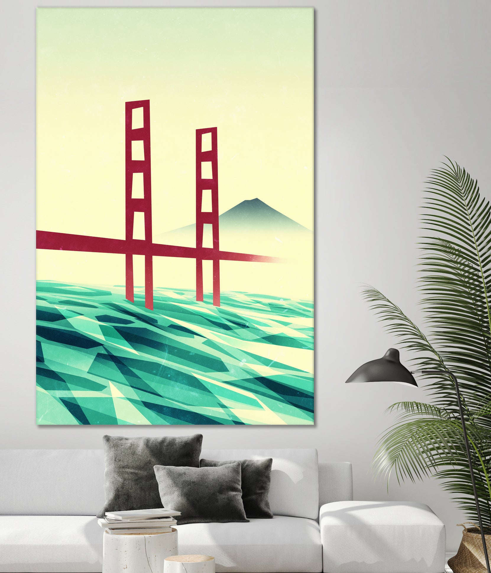 Misty day at The Golden Gate by Sjoerd Piepenbrink on GIANT ART - red vector illustration