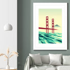 Misty day at The Golden Gate by Sjoerd Piepenbrink on GIANT ART - red vector illustration