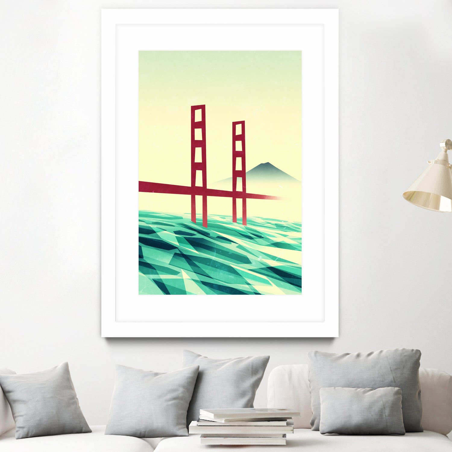 Misty day at The Golden Gate by Sjoerd Piepenbrink on GIANT ART - red vector illustration