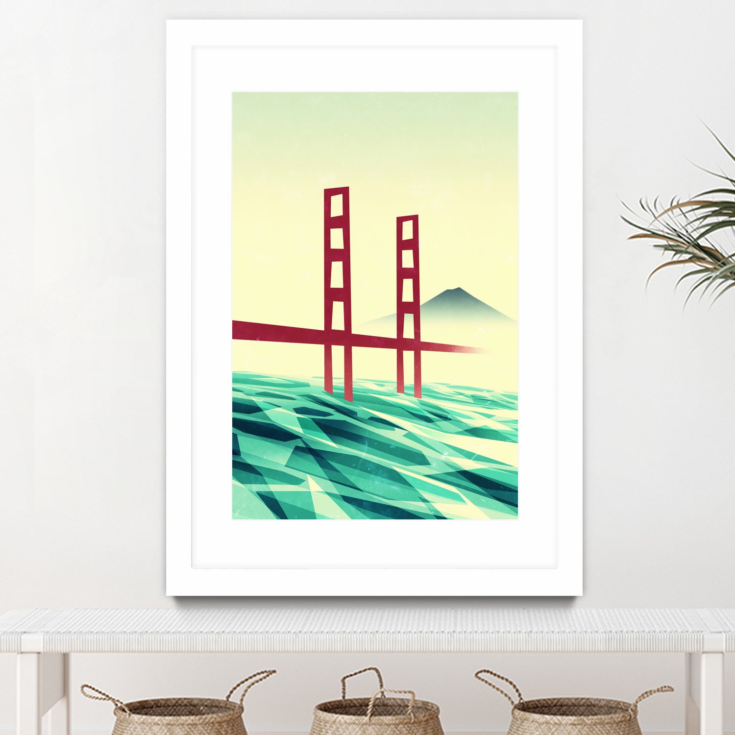 Misty day at The Golden Gate by Sjoerd Piepenbrink on GIANT ART - red vector illustration