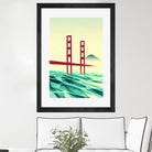 Misty day at The Golden Gate by Sjoerd Piepenbrink on GIANT ART - red vector illustration