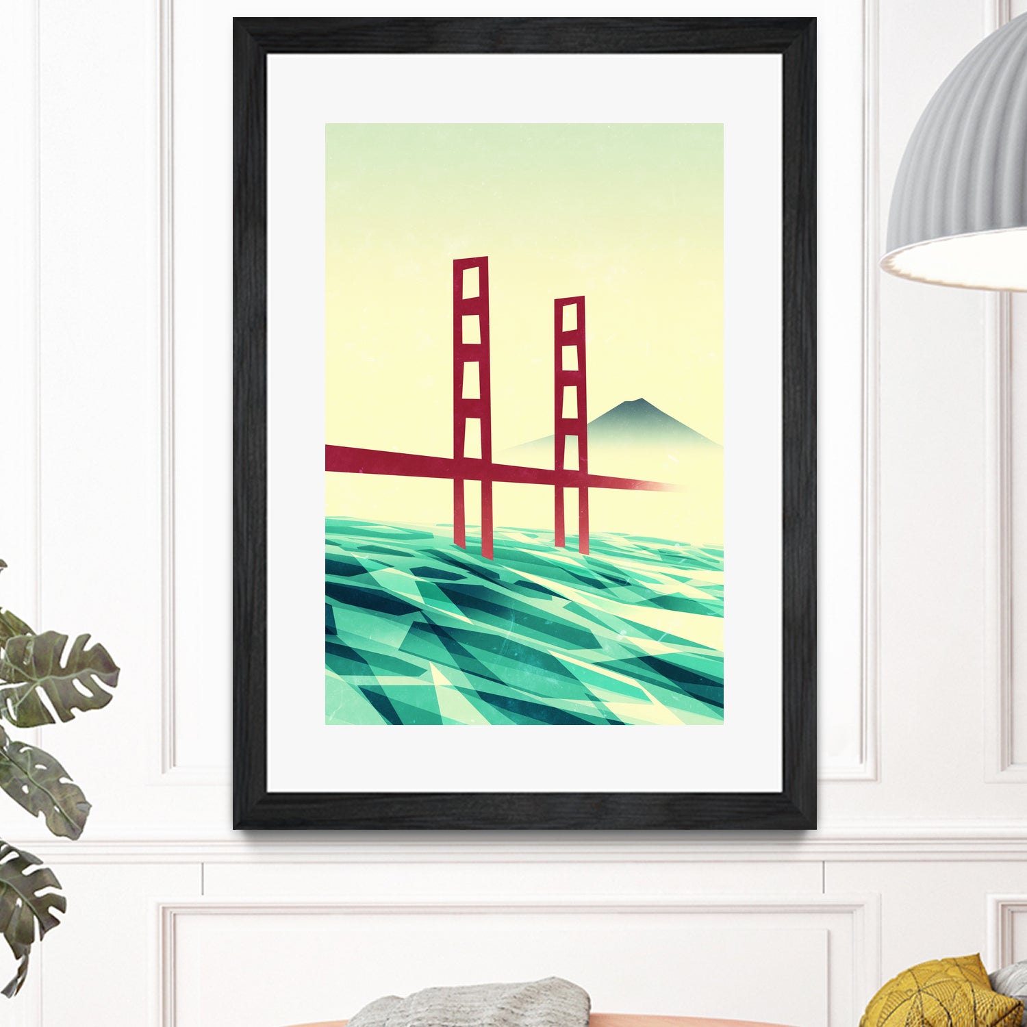 Misty day at The Golden Gate by Sjoerd Piepenbrink on GIANT ART - red vector illustration