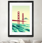 Misty day at The Golden Gate by Sjoerd Piepenbrink on GIANT ART - red vector illustration