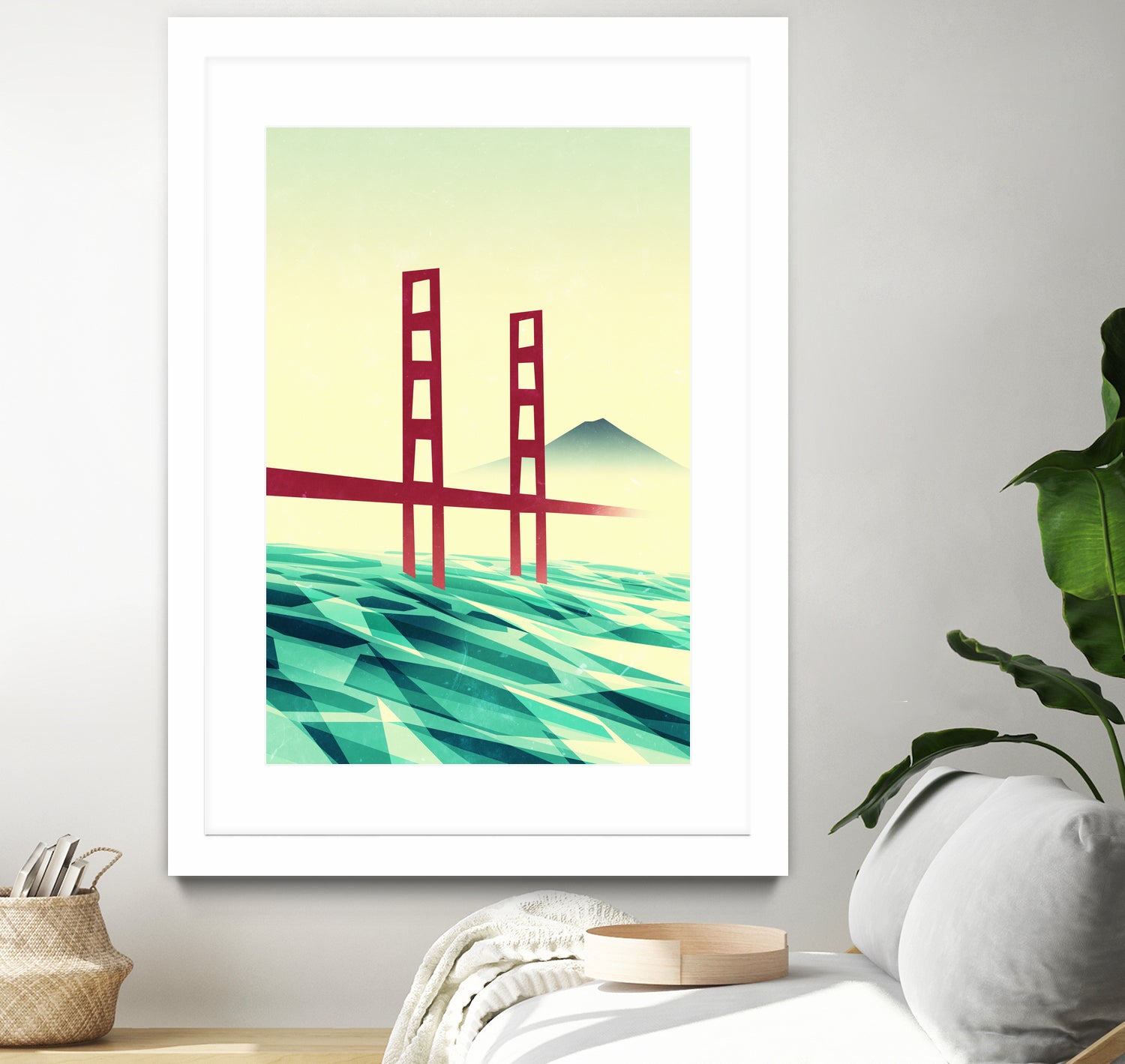 Misty day at The Golden Gate by Sjoerd Piepenbrink on GIANT ART - red vector illustration