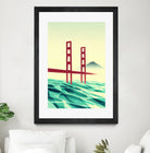 Misty day at The Golden Gate by Sjoerd Piepenbrink on GIANT ART - red vector illustration