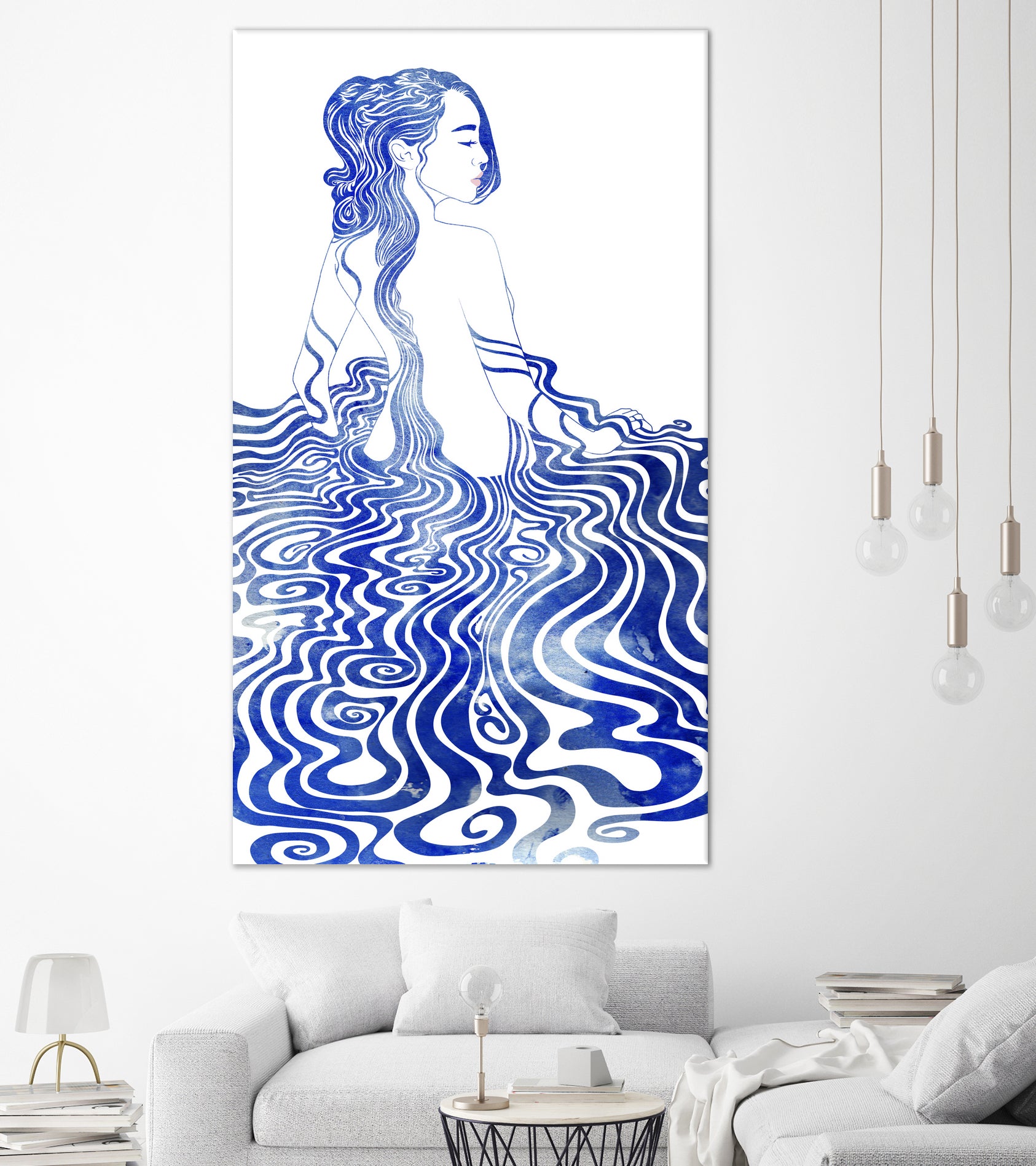 WATER NYMPH XIV by Stevyn Llewellyn on GIANT ART - blue mixed media