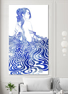 WATER NYMPH XIV by Stevyn Llewellyn on GIANT ART - blue mixed media